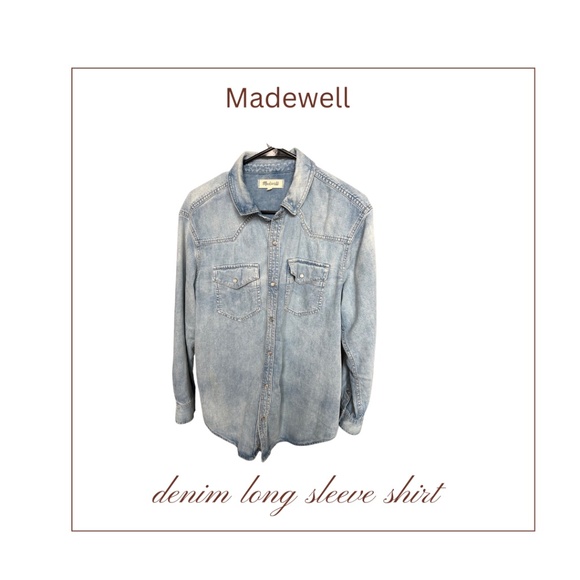 Madewell Tops - Madewell long sleeve denim shirt with snap closure. EUC